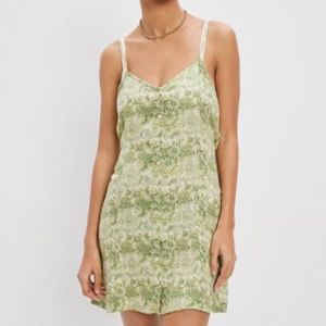 American Eagle Floral Button Front V-Neck Mini Dress Size Large NWT